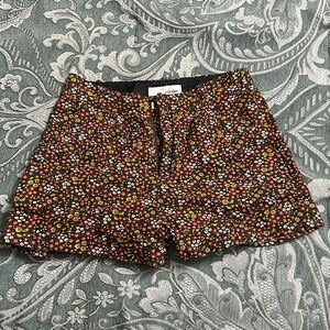 Floral corduroy, high waisted shorts